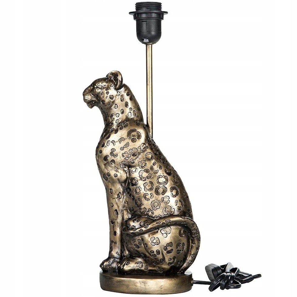 Stolová Nočná Lampa E27 Zlatá Lampart Lev Do Obývacej Izby 40 cm