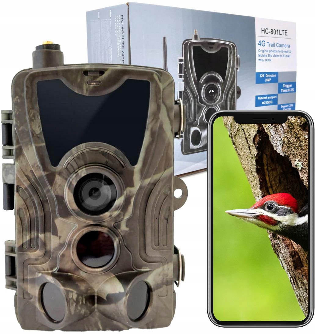 Fotopułpka Gsm HC801 Lte IP65 Czujnik ruchu 20MPx