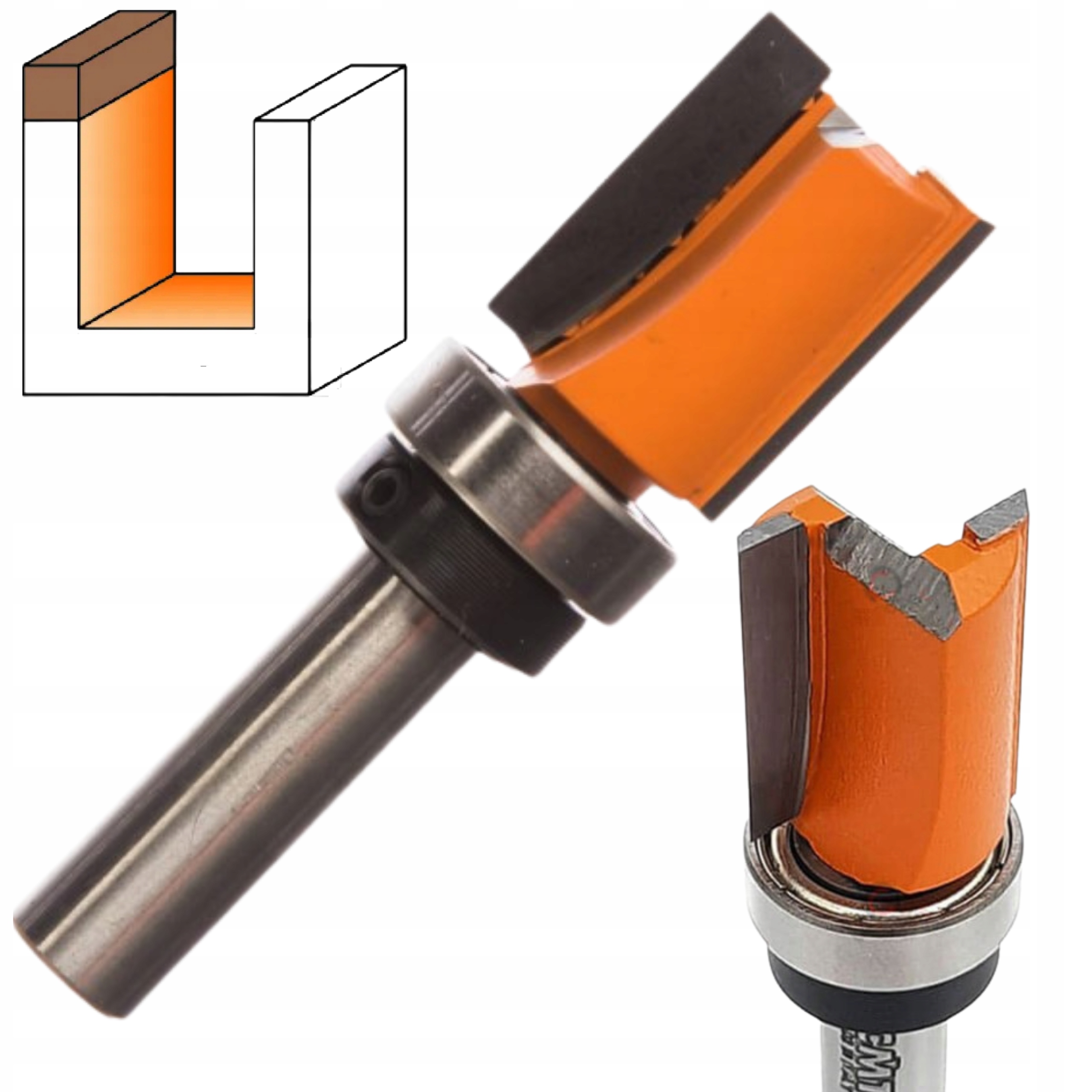 Frez Prosty Z Górnym Łożyskiem Hm D=16, I=20, L=57, S=8 Cmt 911.160.11B