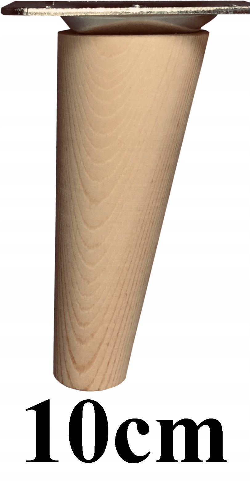 

Nogi Nóżki drewniane zwężane Skosne 10cm blacha