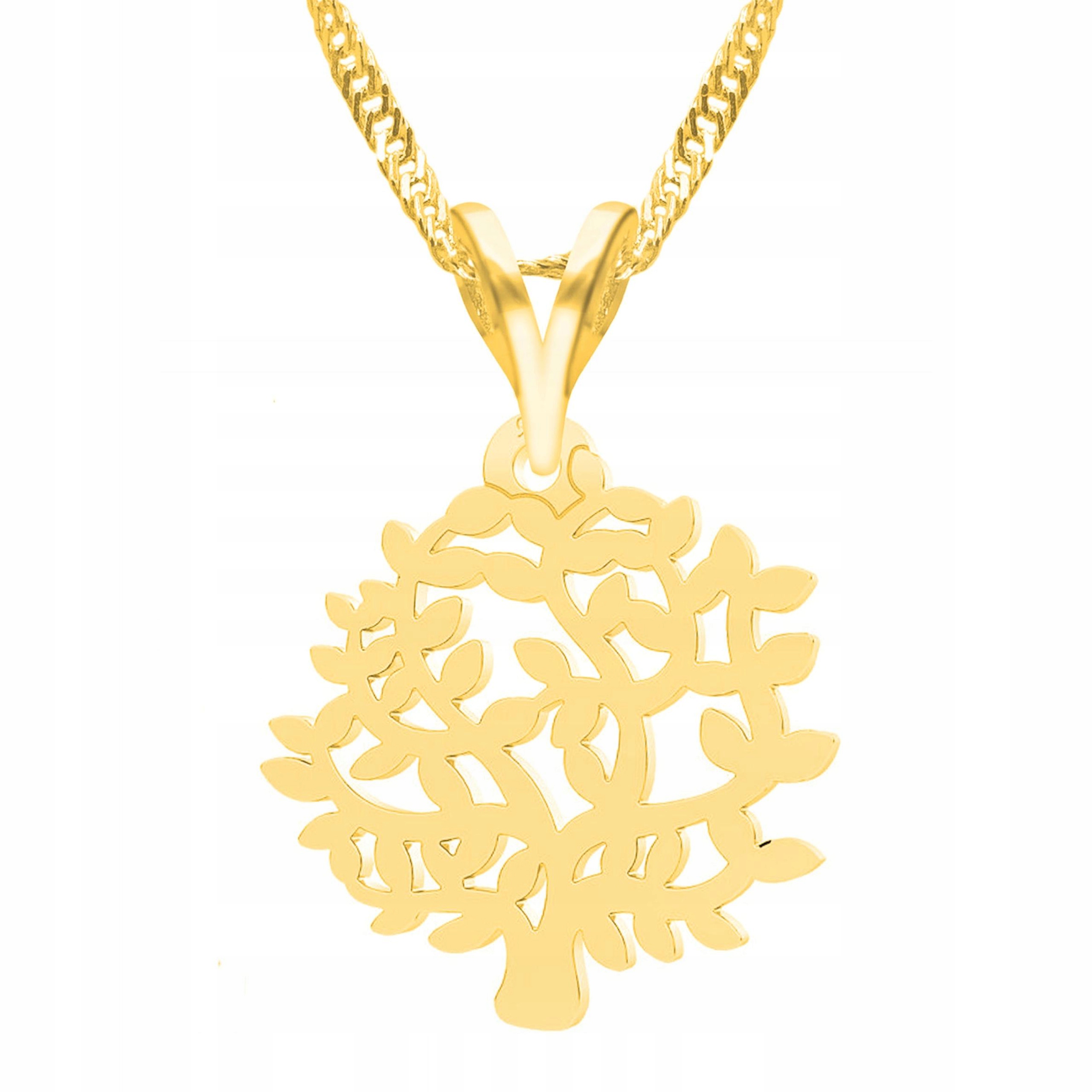 Zlatý náhrdelník s ažurovým stromem Ažurové dřevo Strom Stříbro 925