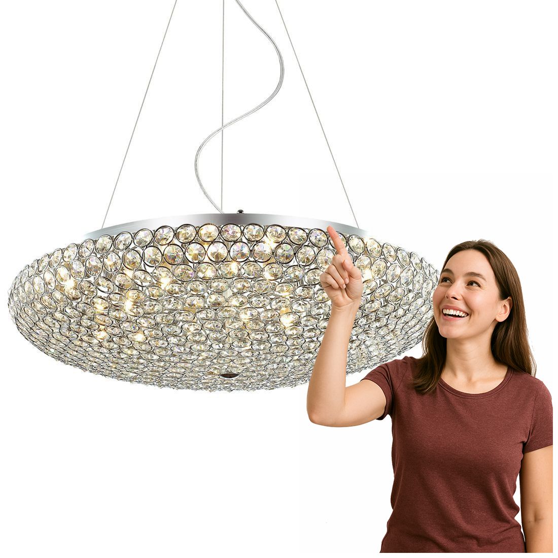Santo Závesná lampa Chrom 12xG9 65 cm Italux