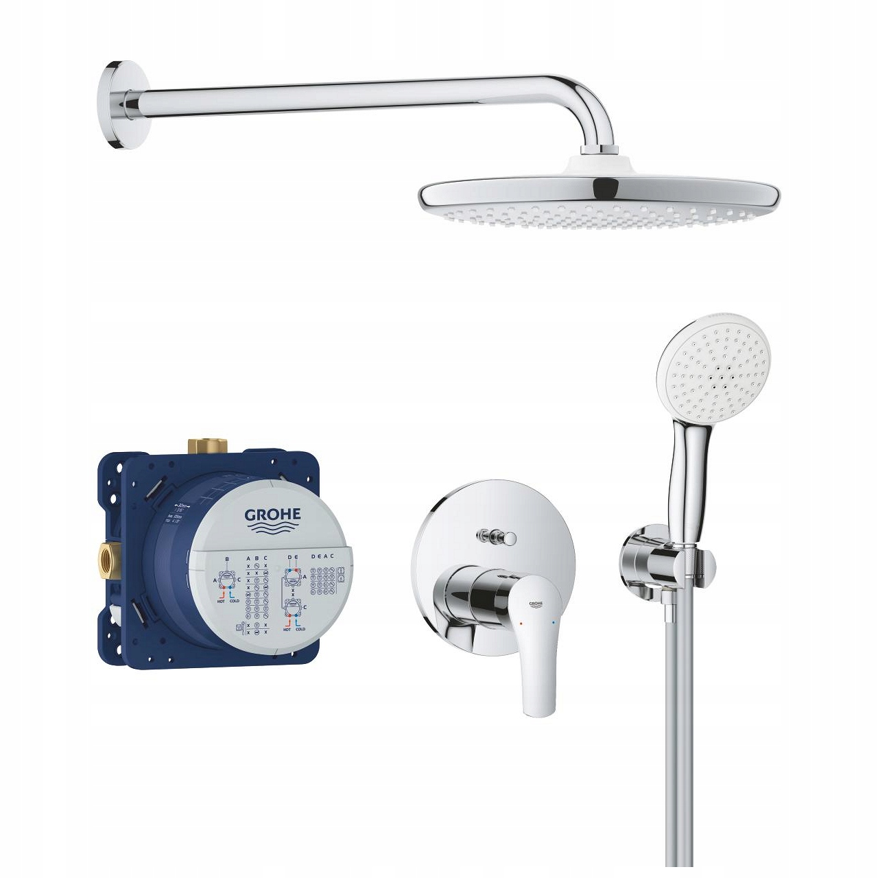 Grohe Eurosmart Podtynkowy Zestaw Prysznicowy Z Deszczownica Tempesta 250