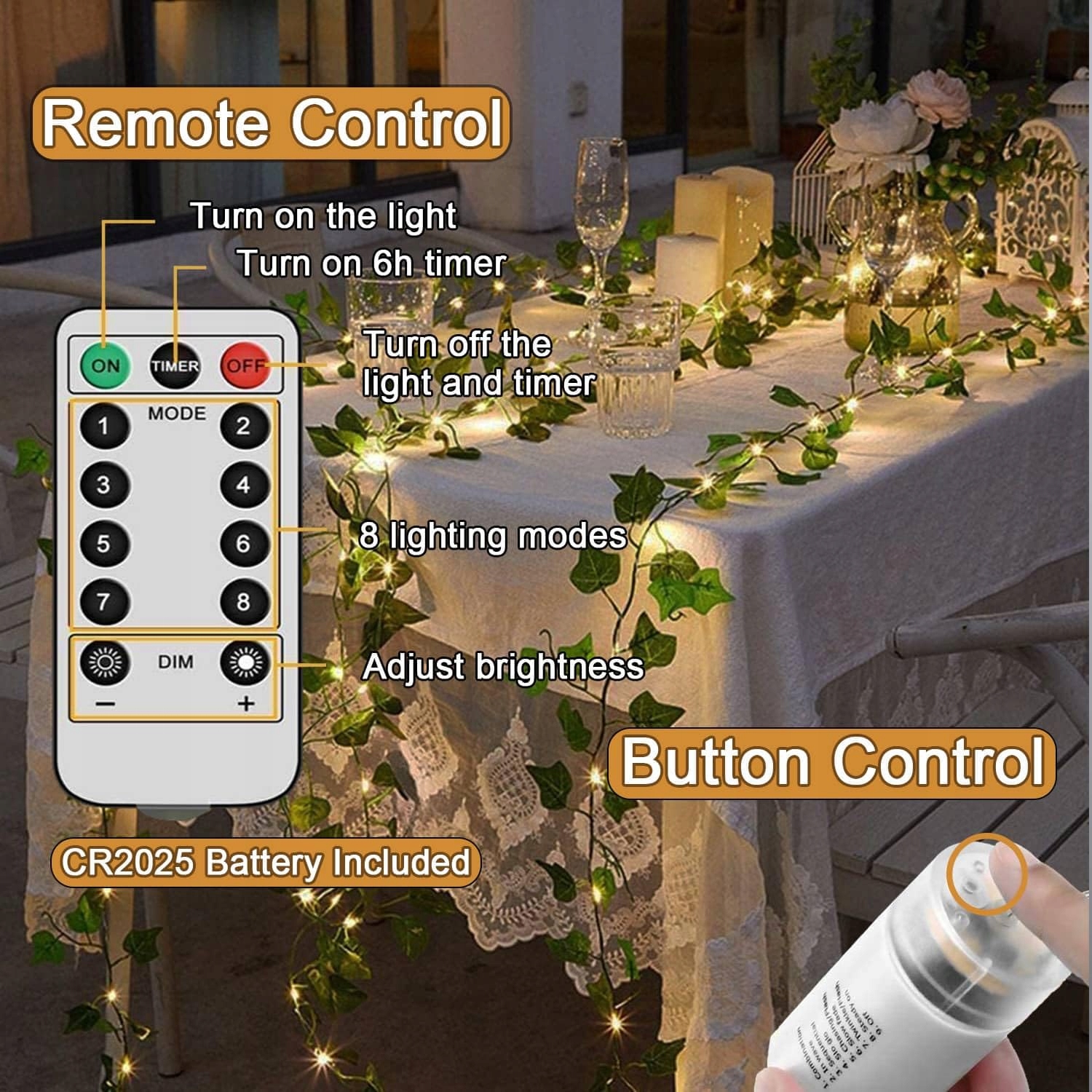 YOWIN Girlanda Wodoodporna Kurtyna Świetlna Lampki 8 Trybów 1M 100 LED — miniatura 4