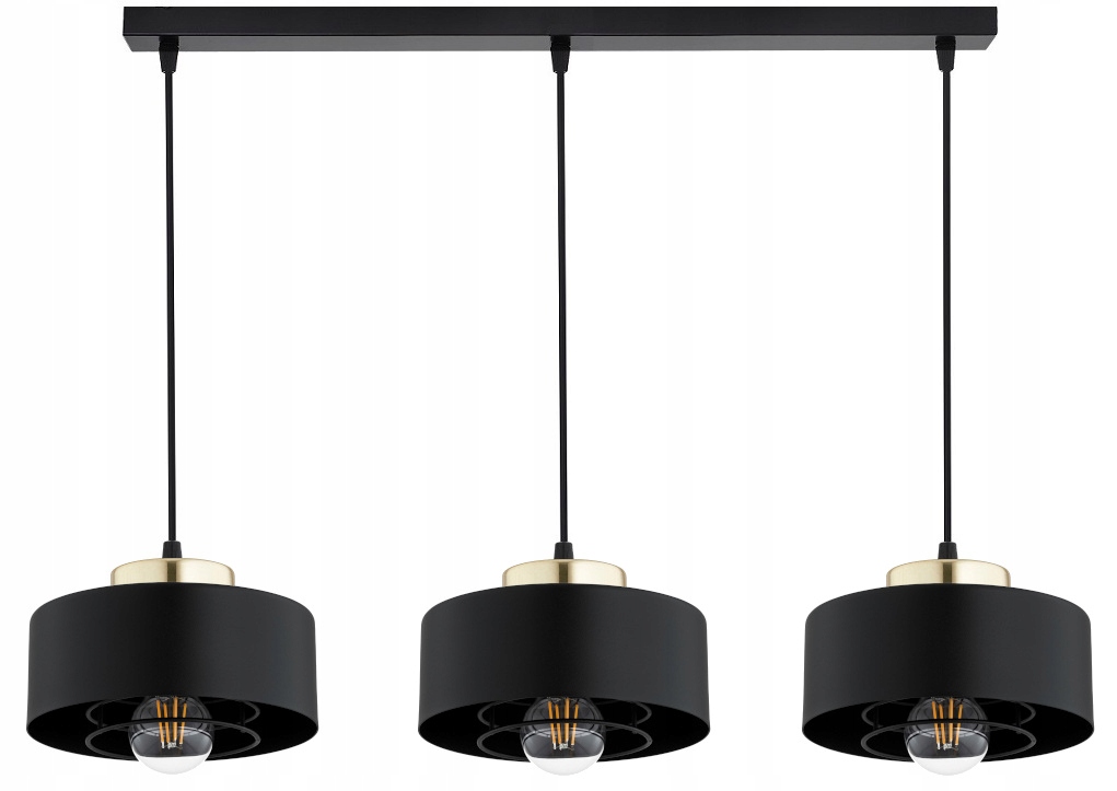 Lampa Wisząca Sufitowa Plafon Żyrandol Spring Czarna Loft Edison