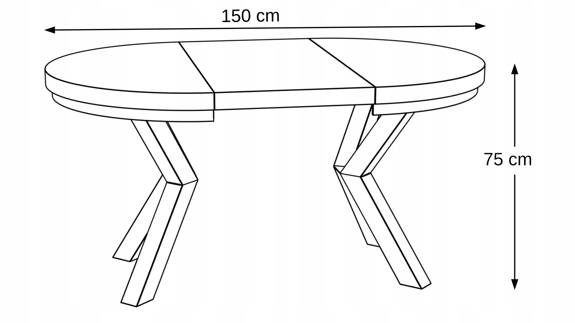 STÓŁ OKRĄGŁY ROZKŁADANY NOGA METAL SALON KUCHNIA 100cm+2x50cm Grubość blatu 5.4 cm