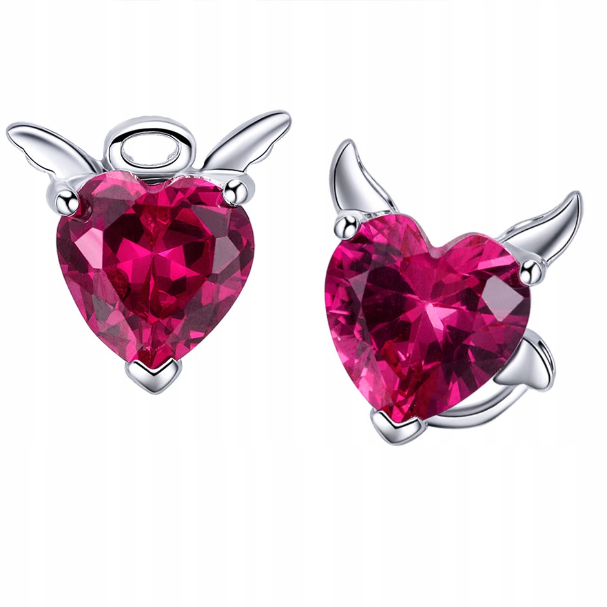 

Kolczyki srebrne Serduszka diabełki pr.925