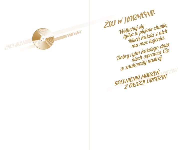 Kartka Urodzinowa dla Kobiety Kochającej muzykę Prezent na urodziny PS44 Stan opakowania oryginalne