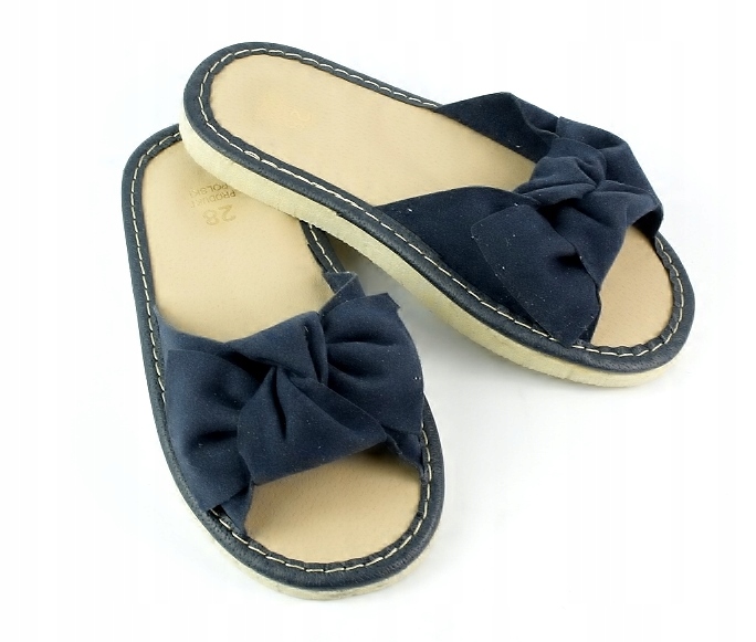 KAPCIE PANTOFLE KLAPKI DOMOWE DAMSKIE Wzór dominujący bez wzoru