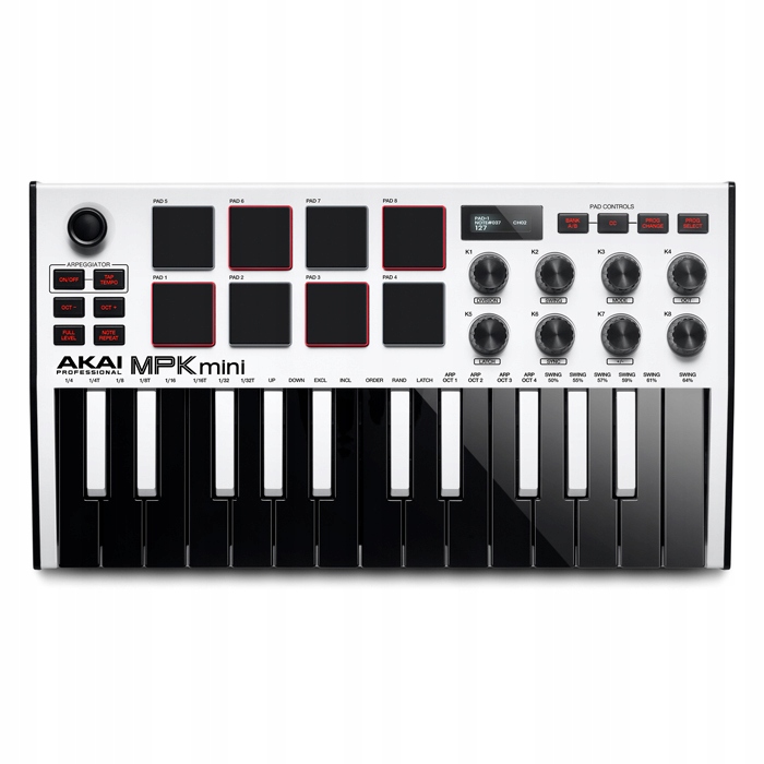 AKAI MPK MINI MK3 WHITE Klawiatura sterująca Midi Kod producenta MPKMINI3W