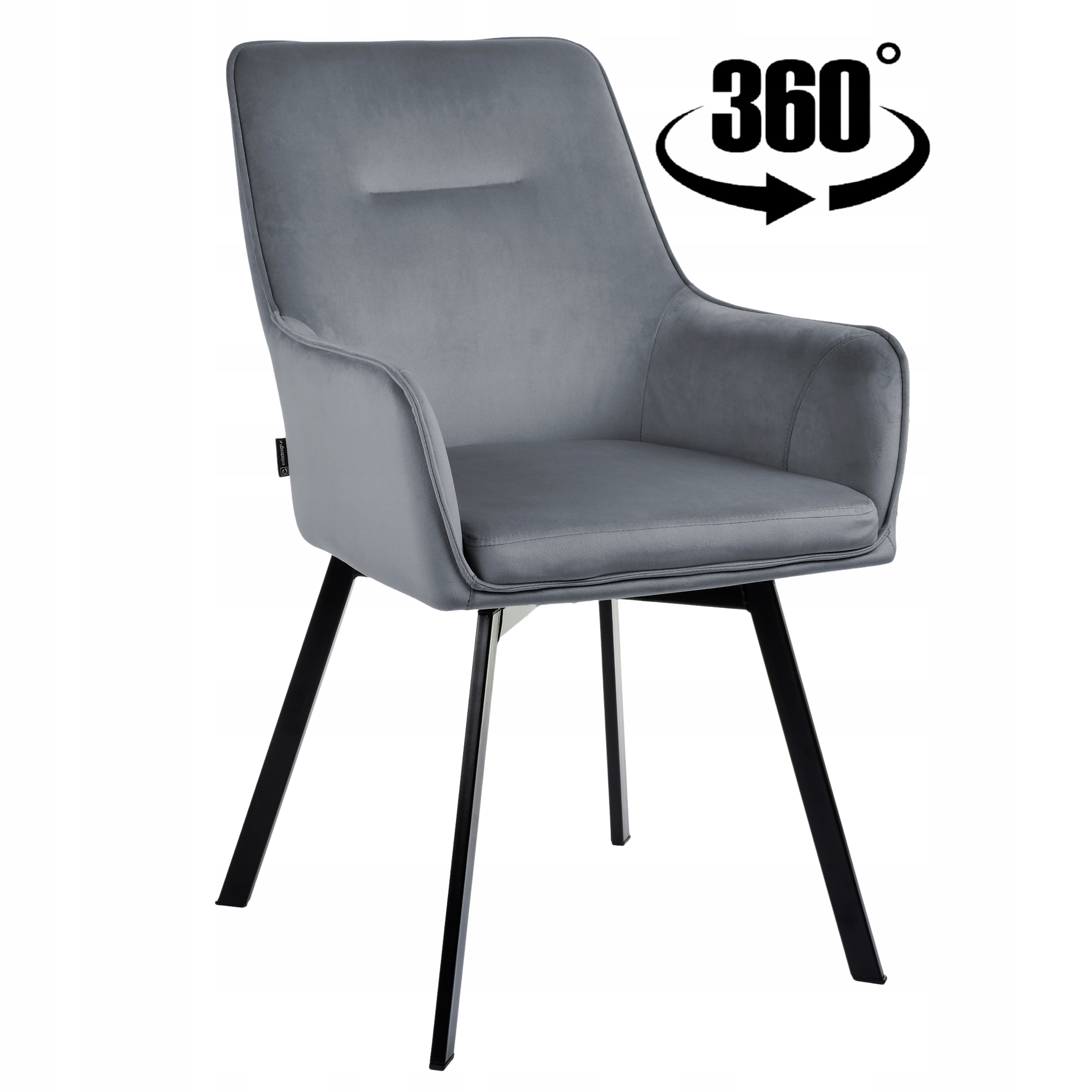 Krzesło obrotowe welurowe szare do salonu, jadalni kuchni i biurka Swen