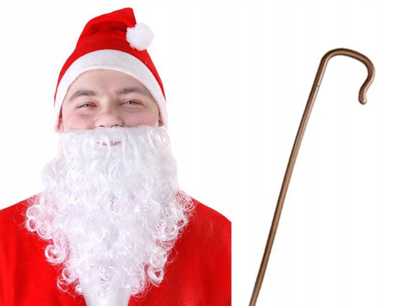 

Strój Mikołaj Czapka Broda Laska 3el