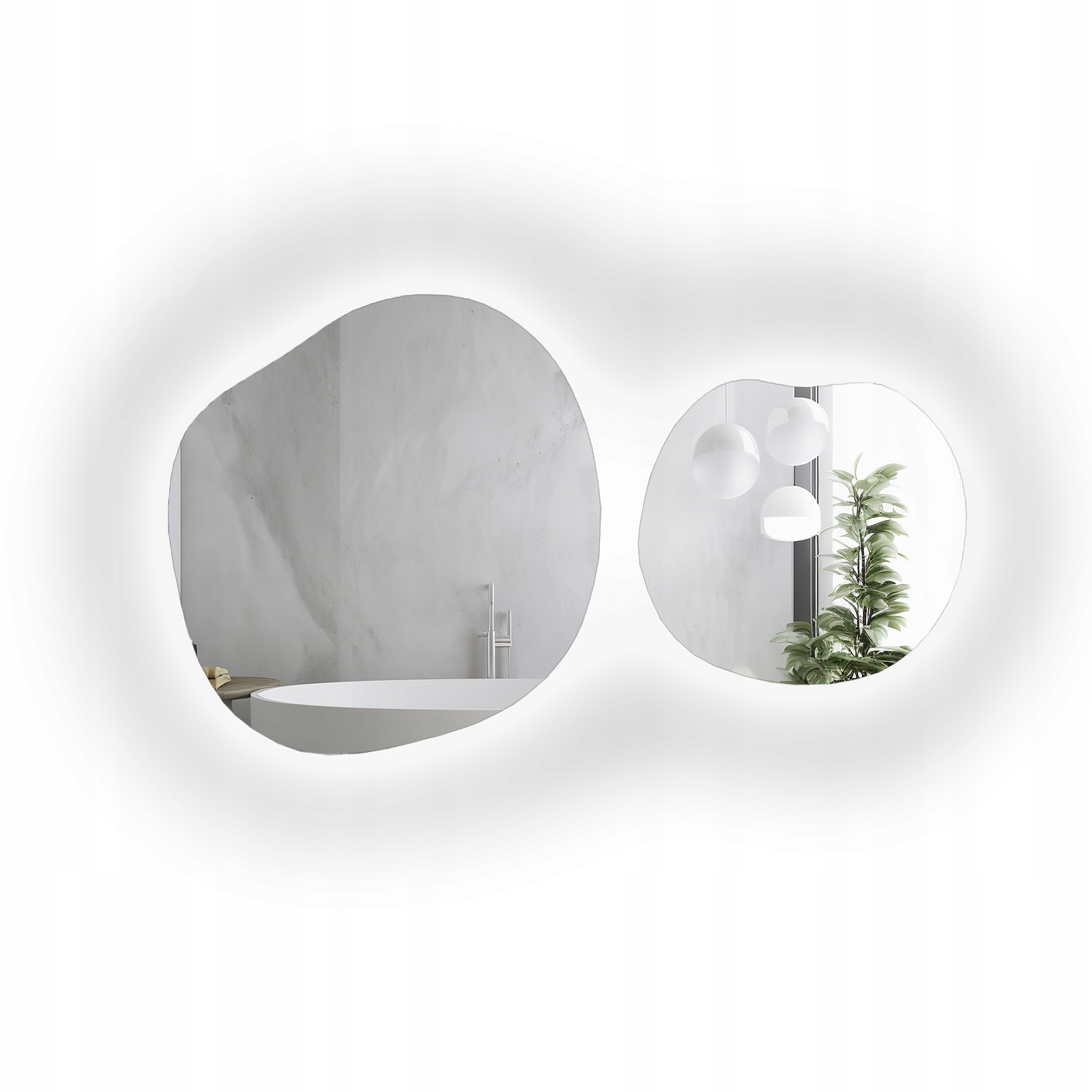 Sada dvou organických zrcadel Sodalit s Led podsvícením 170 x 96 cm