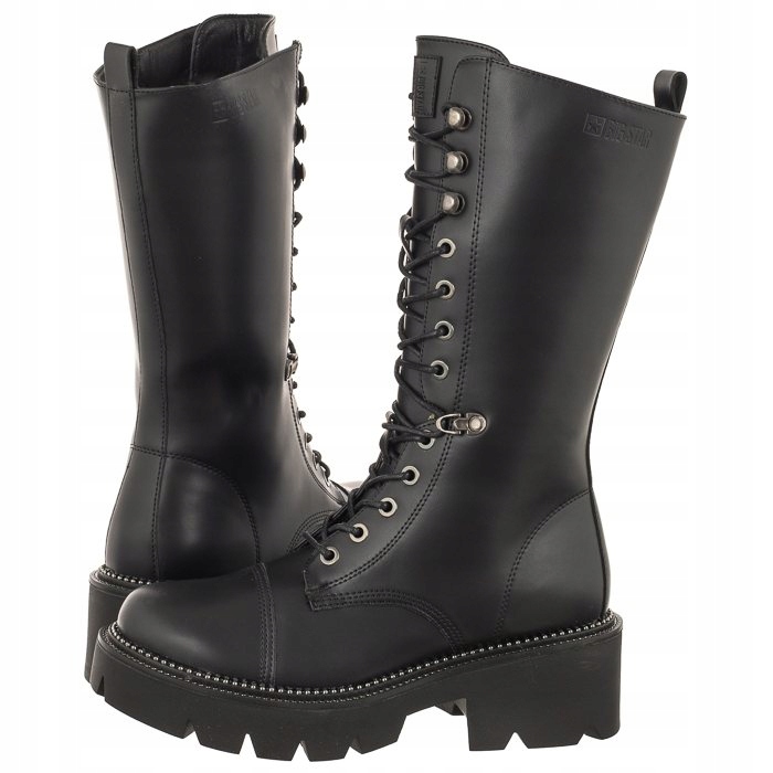 Dámské boty Kanady na platformě Big Star Černé Dlouhé II274115