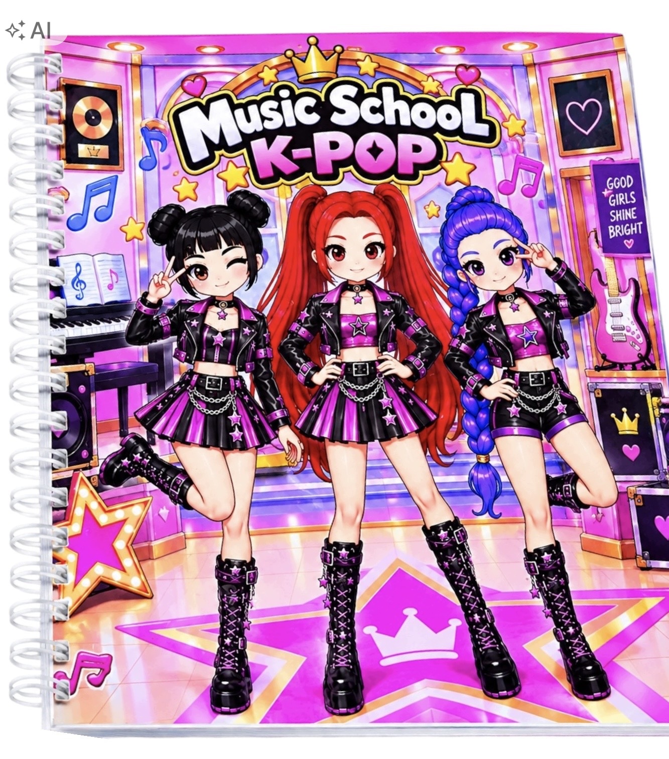 K-pop Music School Demon hunters huntrix kniha na suchý zip ve formátu 21x21