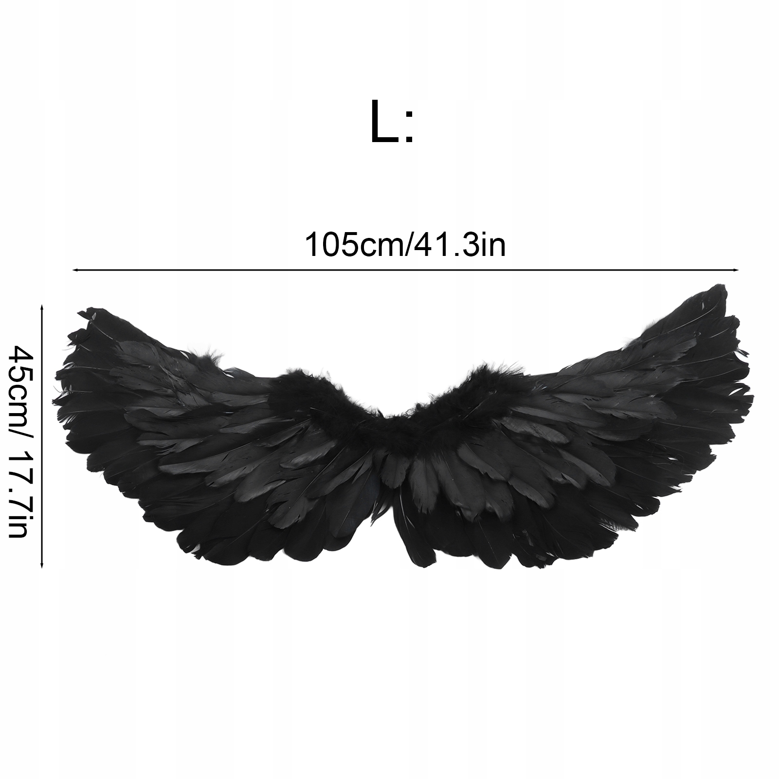 SKRZYDŁA ANIOŁA CZARNE PIÓRA DUŻE 105X45CM KARNAWAŁ EAN (GTIN) 5706115482315