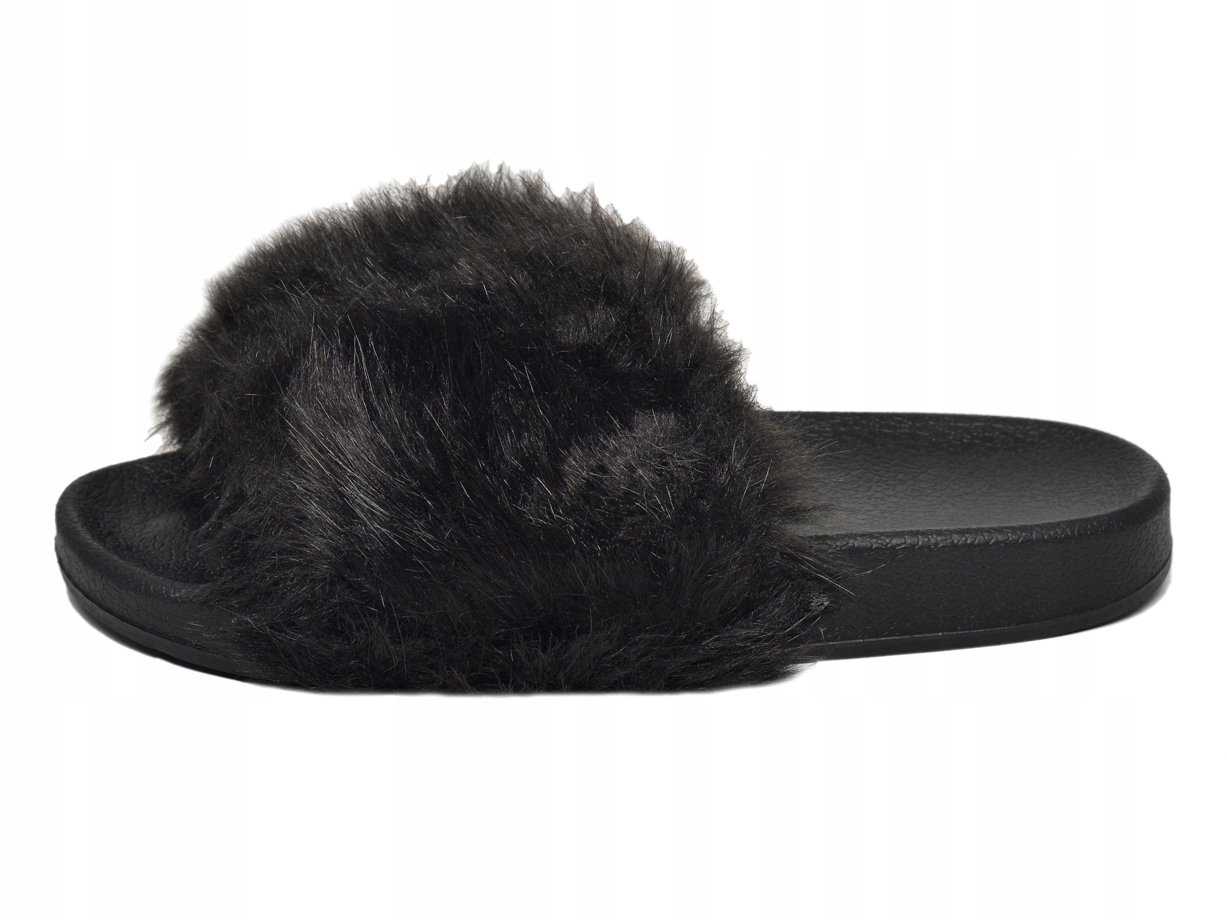 KLAPKI DAMSKIE CZARNE FUTERKO ŁAPCIE Z FUTERKIEM Oryginalne opakowanie producenta pudełko