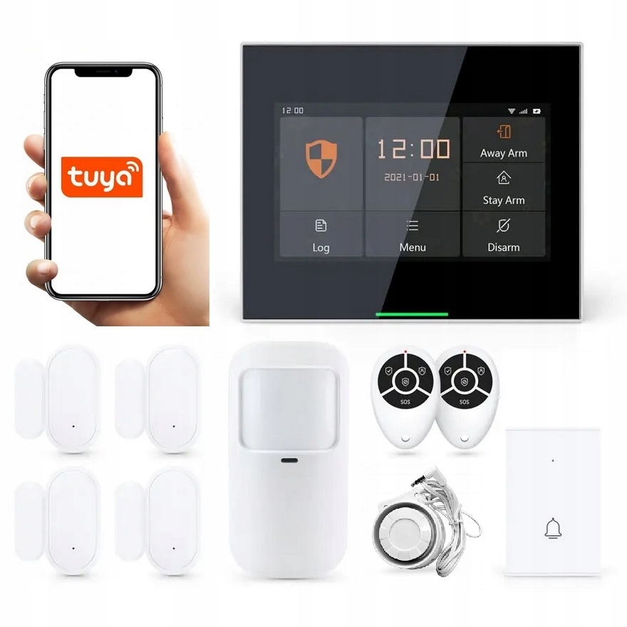 Bezdrôtová Alarmová Súprava 4.3" Gsm WiFi Zvonček Tuya Smart V Poľštine