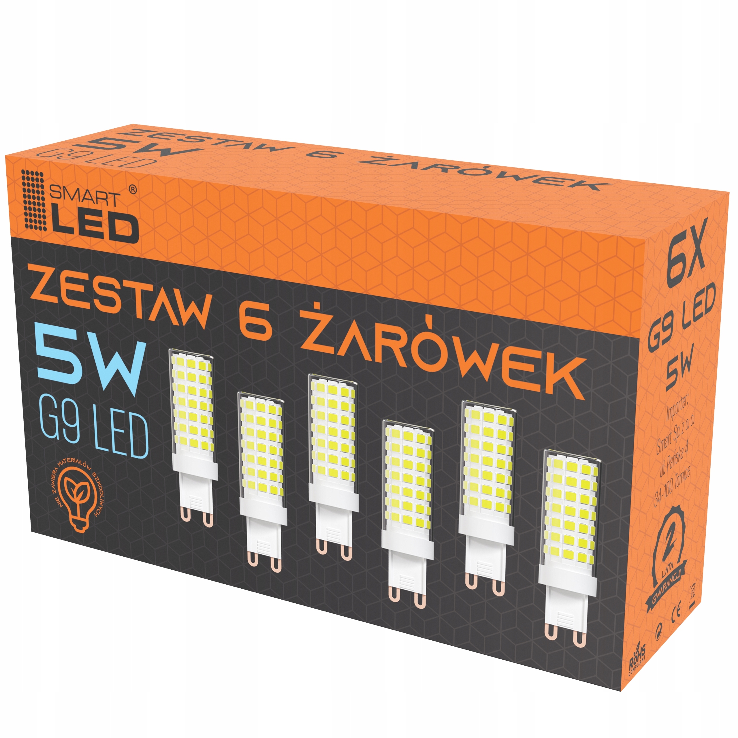 

Żarówka G9 Led 5W 450lm Barwa Biała Ciepła