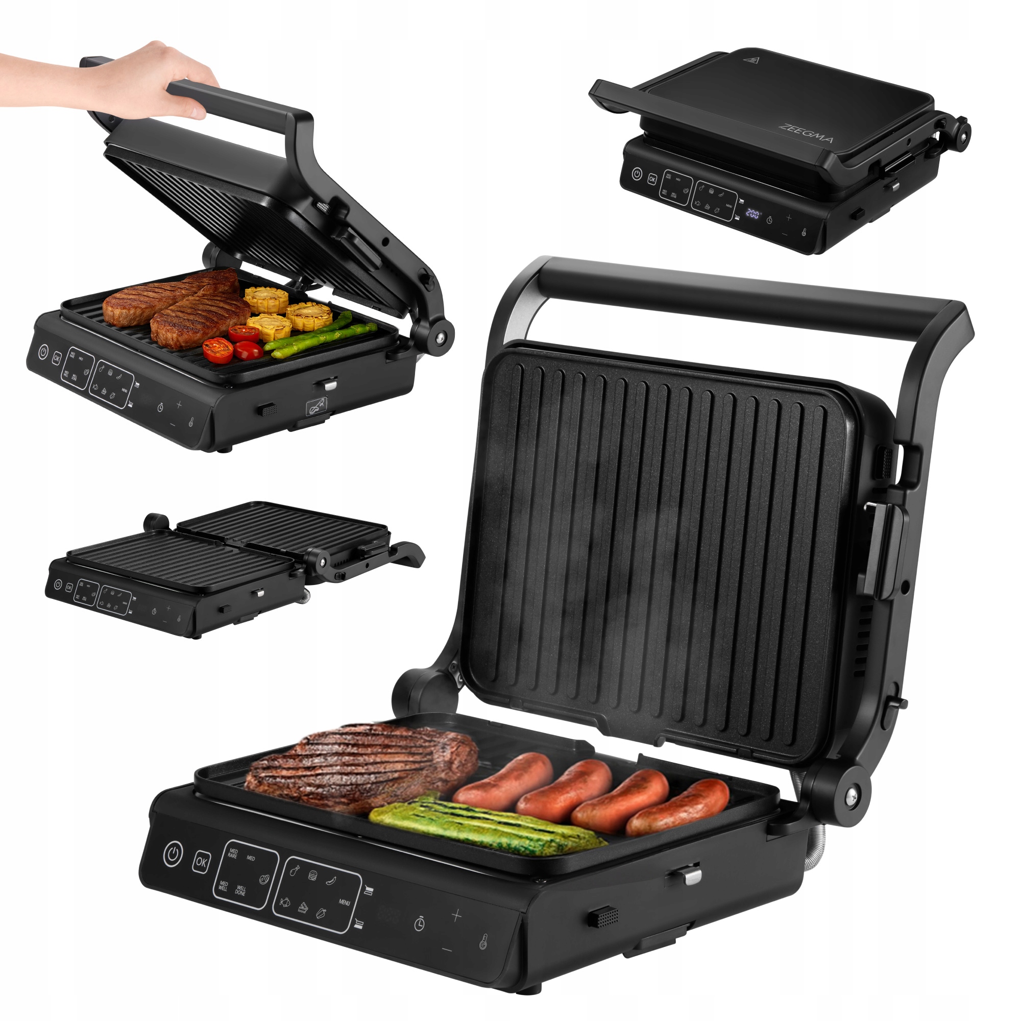 Kontaktní Elektrický Gril Opiékač Regulace Časovač Teplota Termosonda