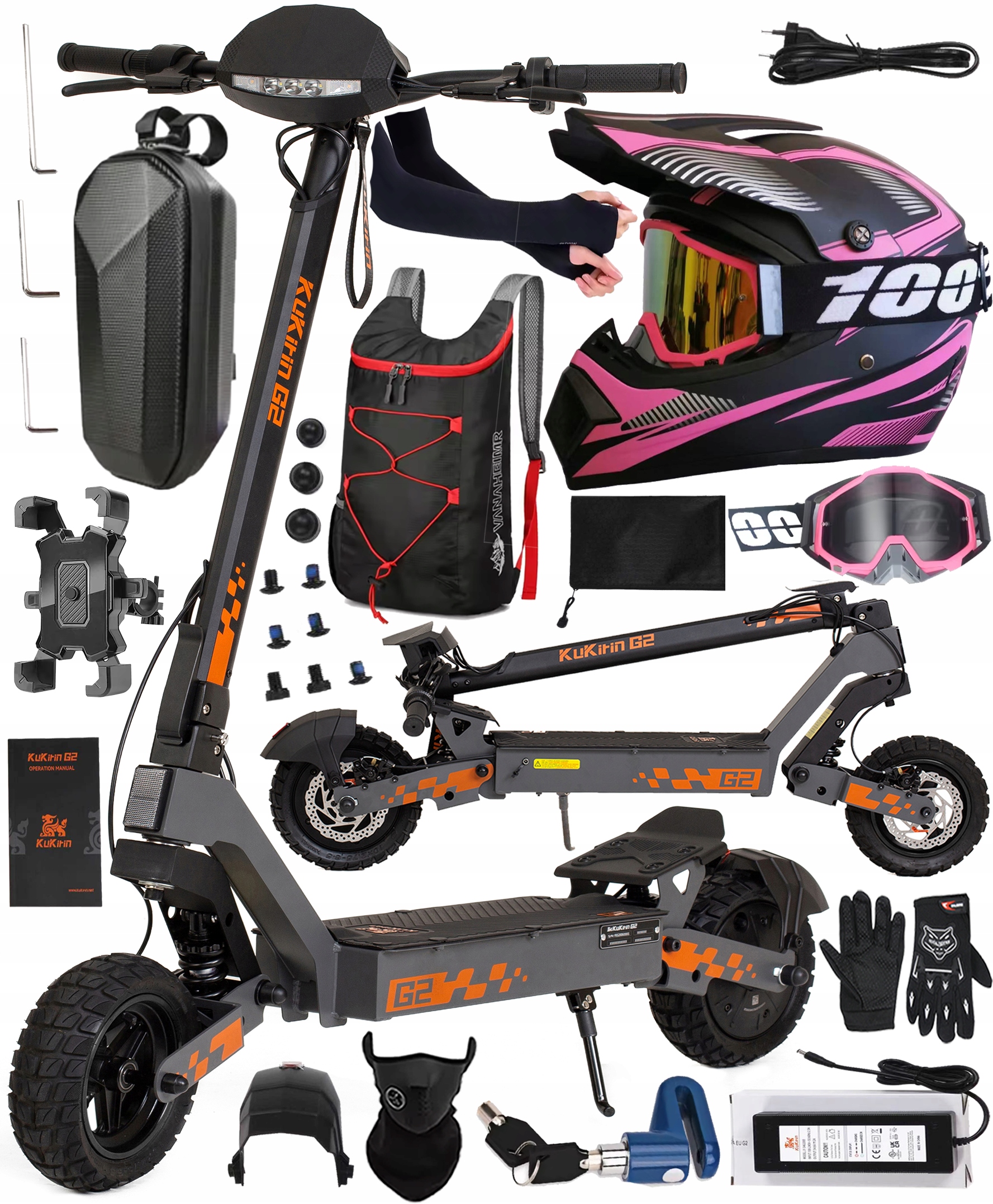 Dámské/pánské skládací elektrické vozidlo Kukirin G2 1200W 48V 15AH 45KM/H