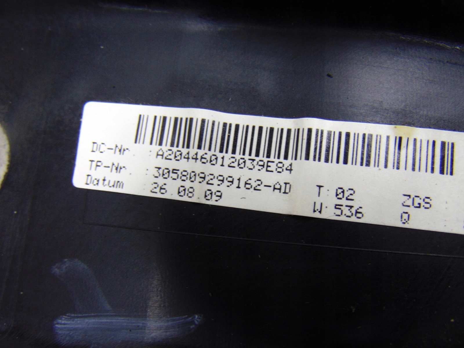 steering wheel, black leather MERCEDES W204 A2044601203