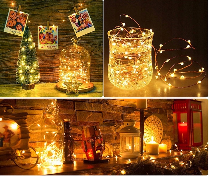 50 LED LAMPKI CHOINKOWE NA DRUCIKU NA BATERIE Marka 7&7