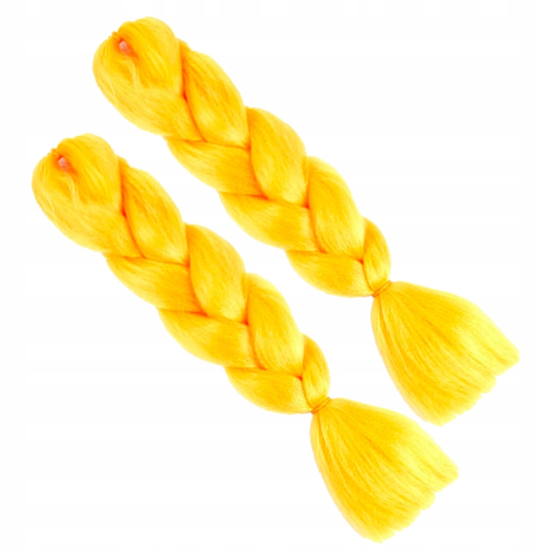 2x Włosy Syntetyczne do Warkoczyków LONG Żółte