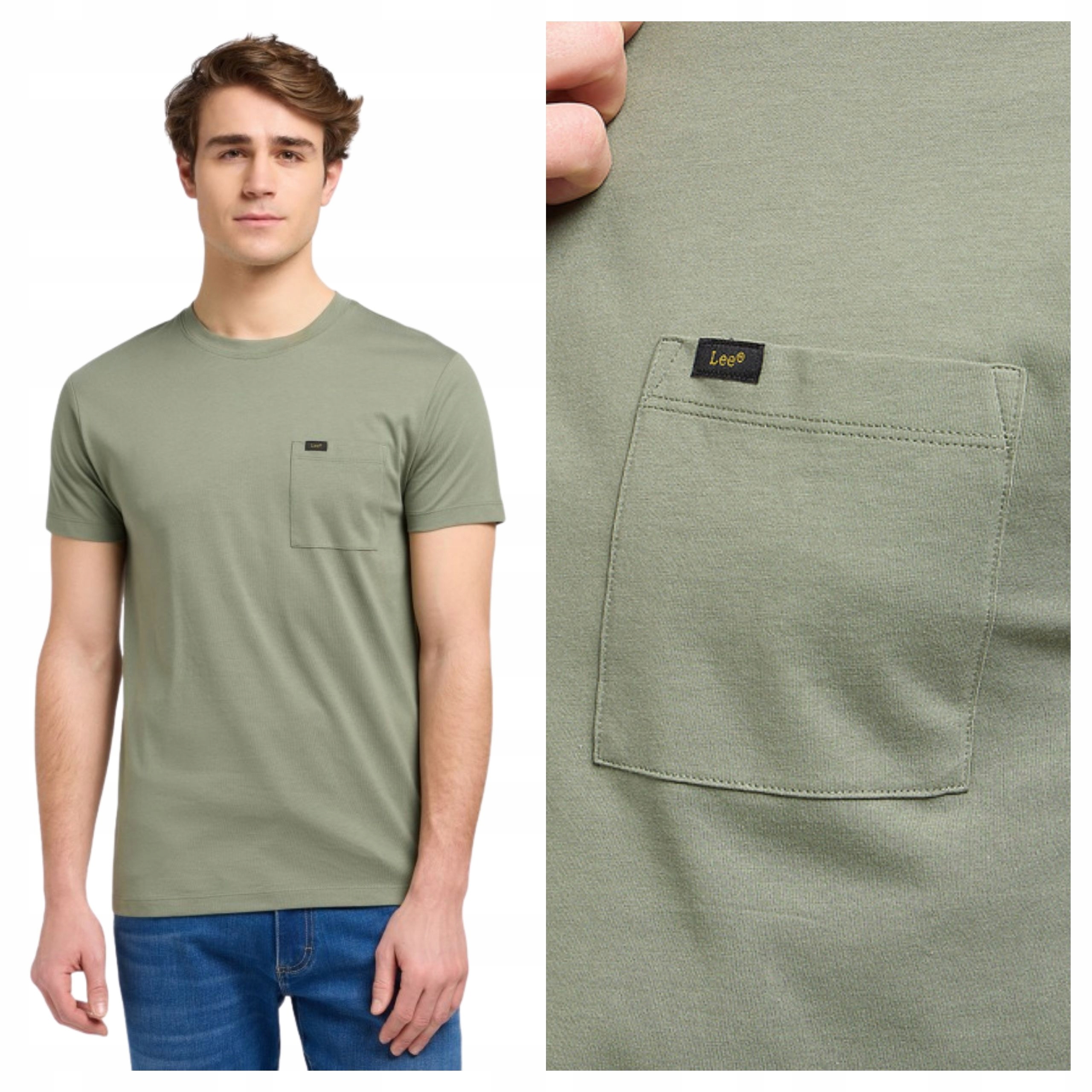 Tričko Pánské Lee Ultimate Pocket Tee Zelená Bavlna Krátký rukáv XXL