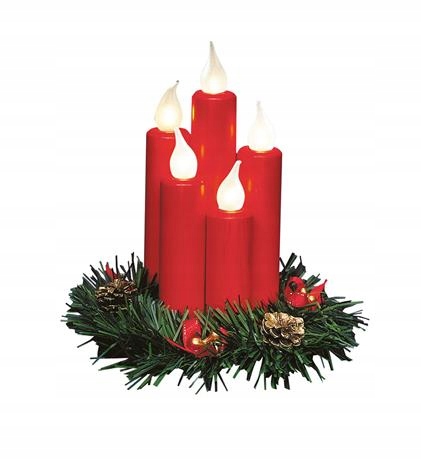 

Ozdoba świąteczna dekoracja stroik Led czerwony