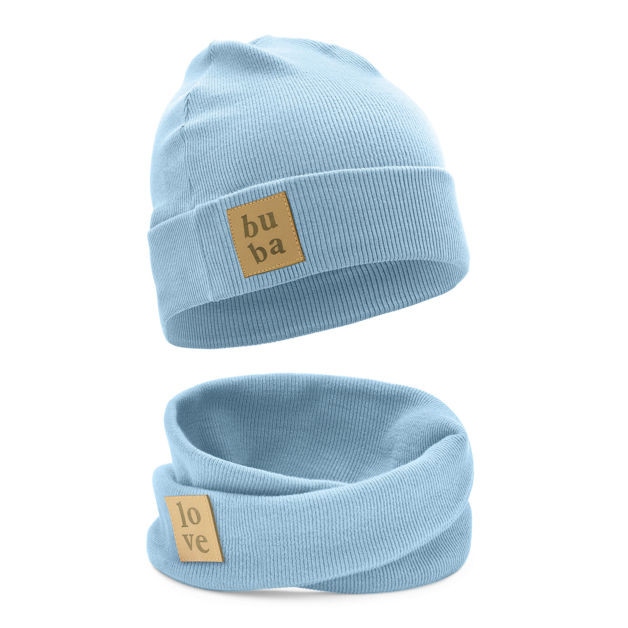 

Czapka dziecięca z kominem wiosna jesień błękit