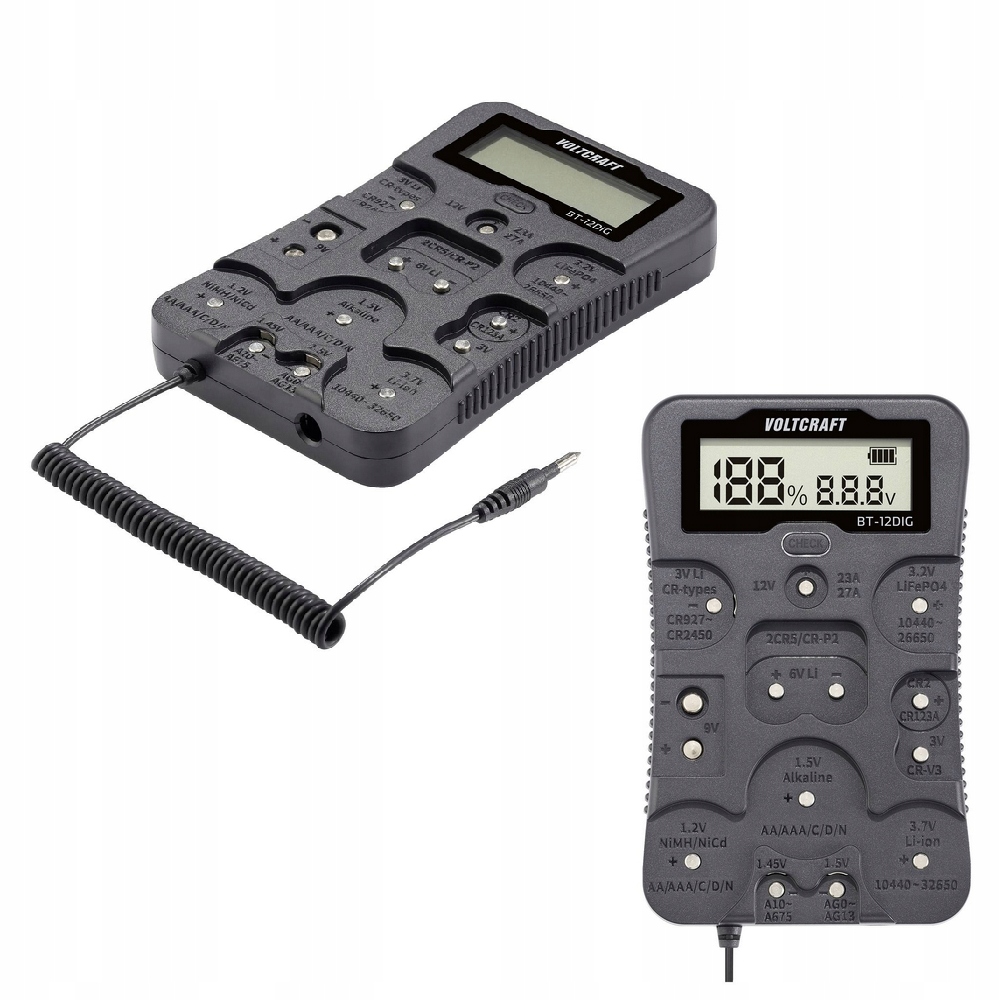 Tester baterii ogniw guzikowych AKUMULATORÓW cyfrowy WOLTOMIERZ VOLTCRAFT