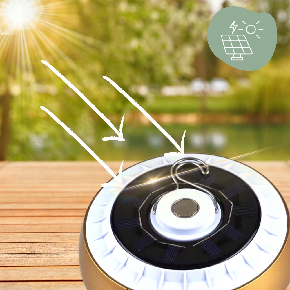 DUŻA LAMPA TURYSTYCZNA 2400 mAh LATARKA KEMPINGOWA LED POWERBANK SOLARNA Stan opakowania oryginalne