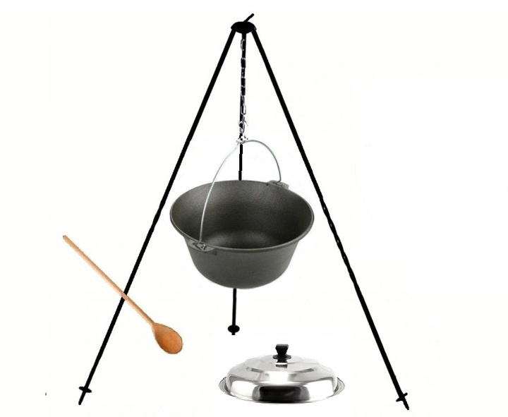 Kociołek żeliwny wiszący węgierski 11 l Pokrywka