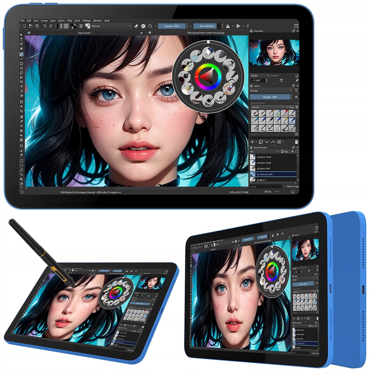 Profesionální Tablet s perem pro počítač Bosto BT-101C Modrý