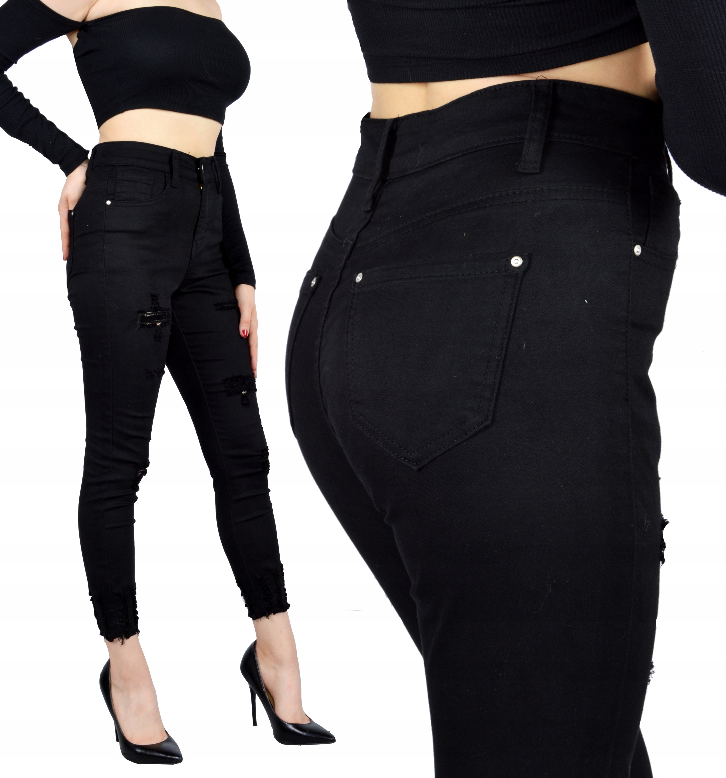 

Spodnie Jeansy Modelujące Wysoki Stan Jeansowe