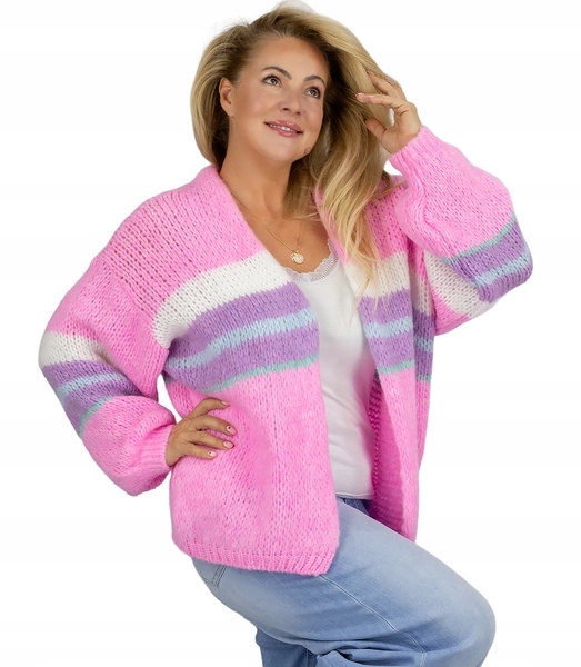 Krátký kardiganový svetr bez zapínání Pastelový unisize