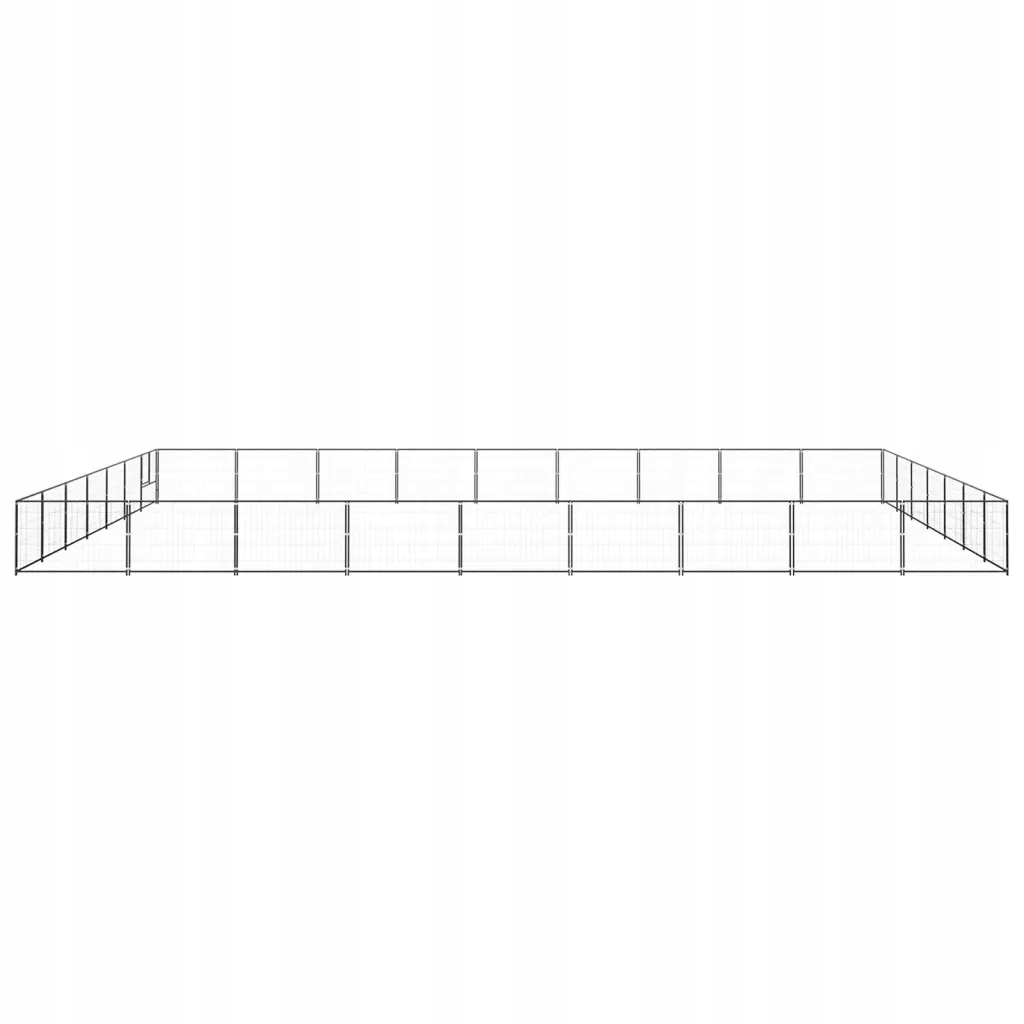 Levně vidaXL Kotec pro psa, černá, 63 m², ocelová