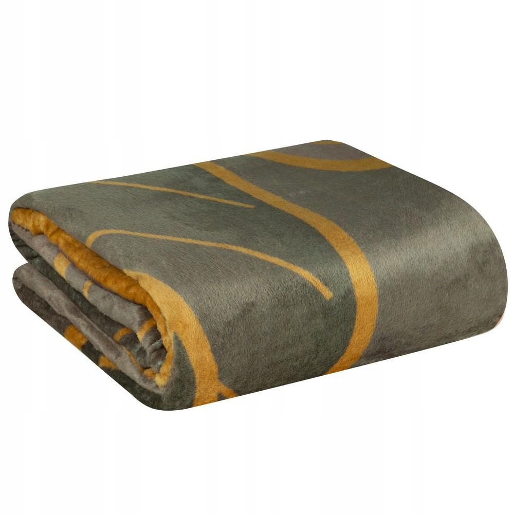 Deka z mikrovlákna 150x200 hnědá, béžové listy