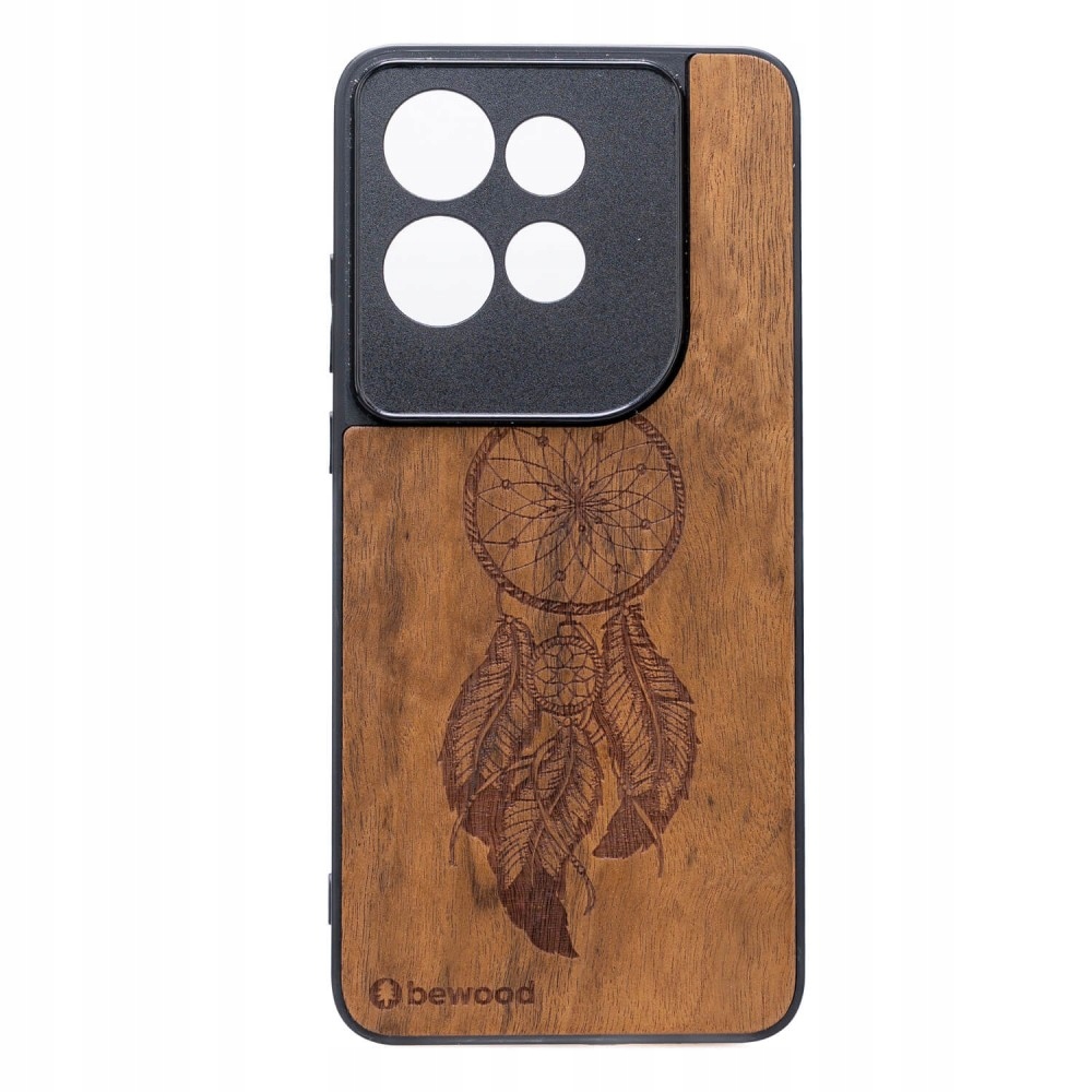 Dřevěné Pouzdro Bewood pro Motorola Edge 50 Neo 60 Neo Lapač Snů Imbuia