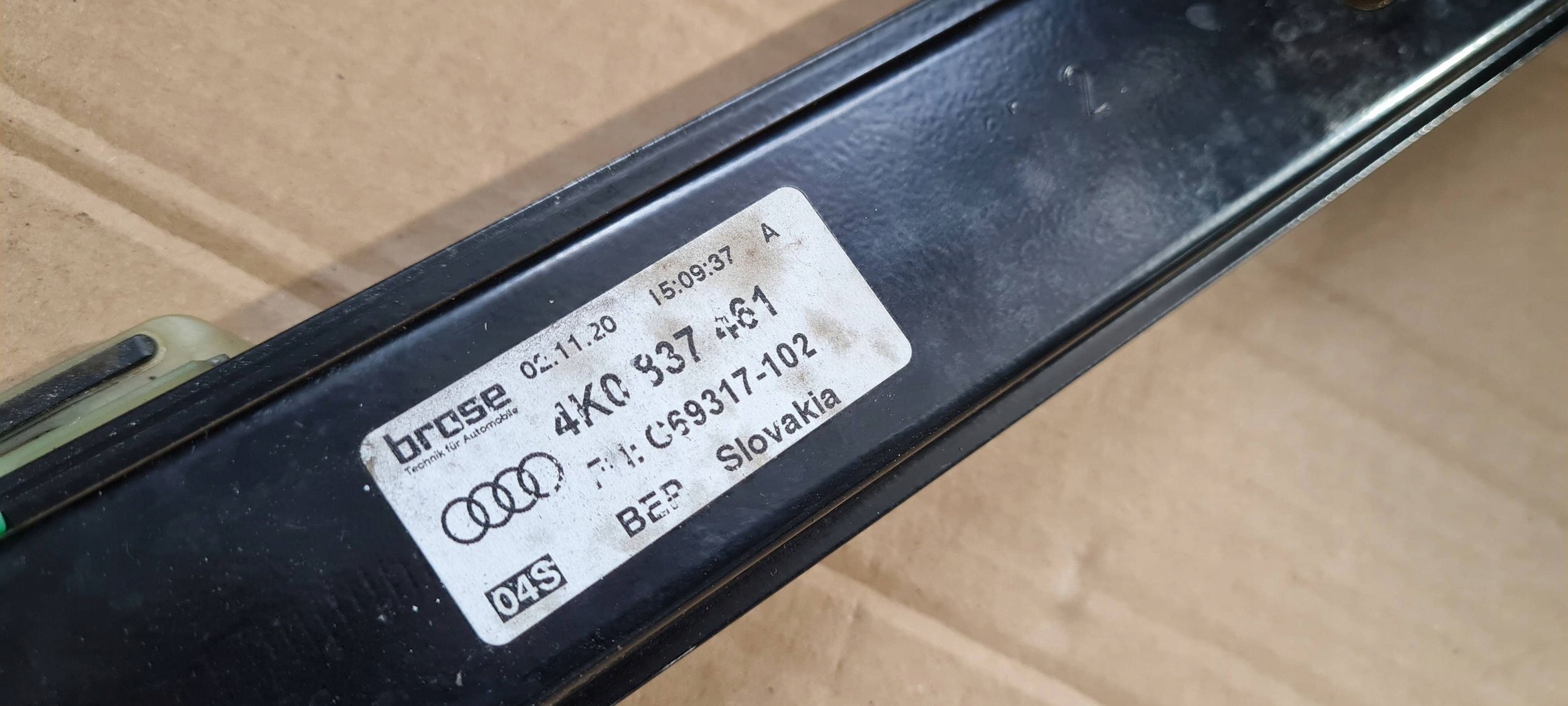 A6 C8 4K mechanism window regulator door left front 4K0837461
