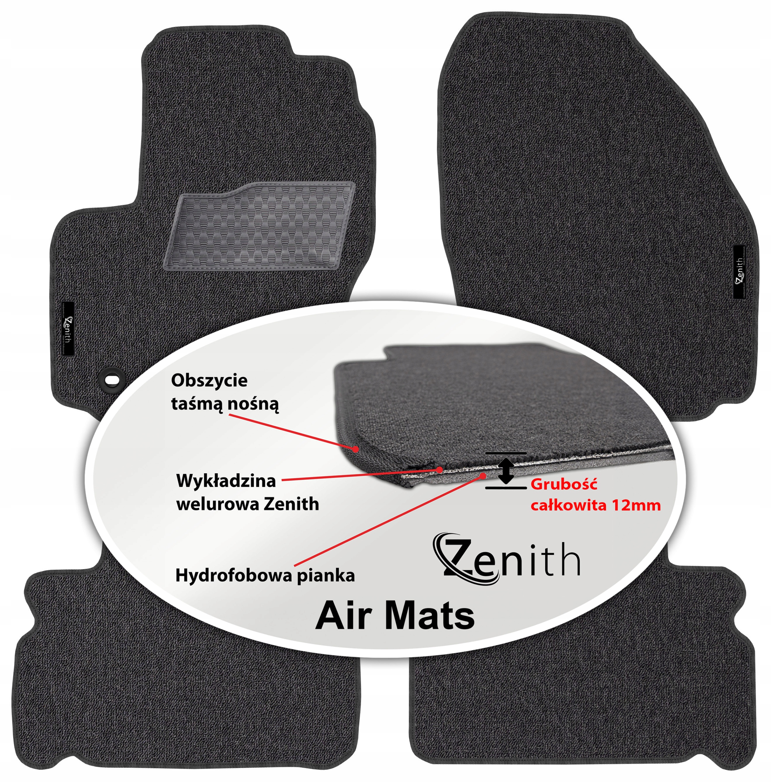 Ford S-Max I 5os 2006-2010 Velúrové koberčeky do auta Zenith Air Mats