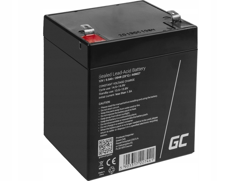 

Akumulator Green Cell AGM27 5Ah 12V