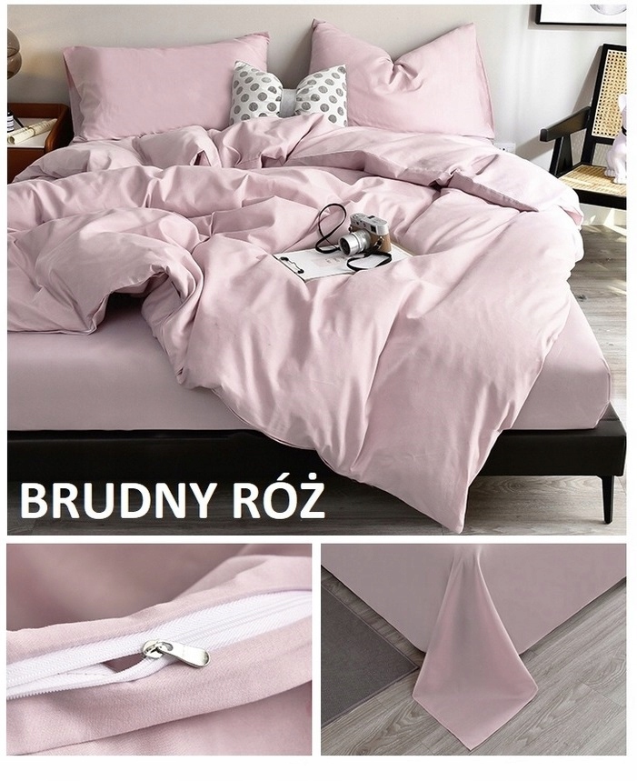 KOMPLET POŚCIELI 160x200 + 2 POSZEWKI KOLORY Wzór dominujący Gładki