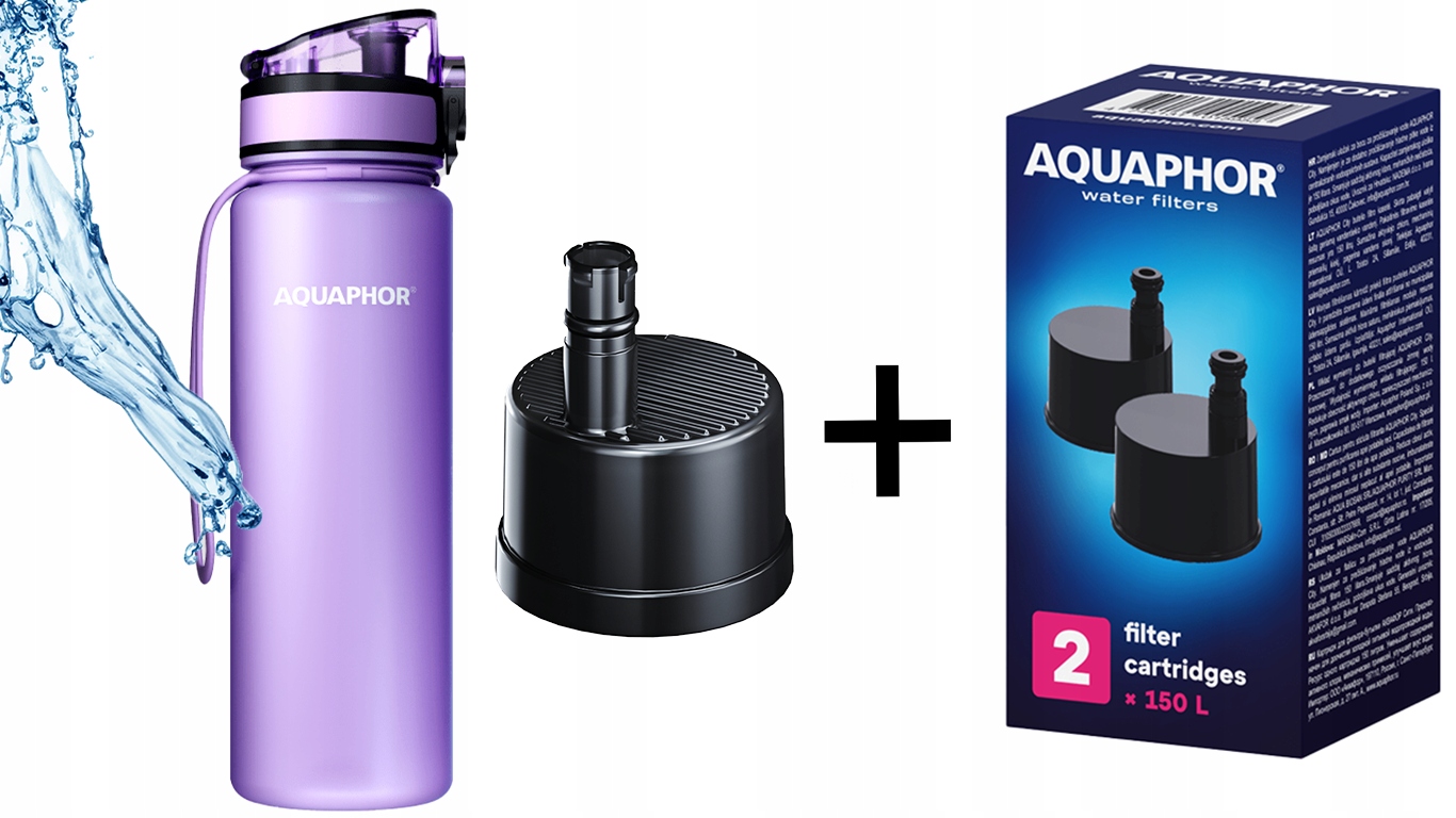 AQUAPHOR ZESTAW BIDON BUTELKA FILTRUJĄCA WODĘ FIOLET 0,5L +3x FILTR SOLIDNA Typ butelka filtrująca
