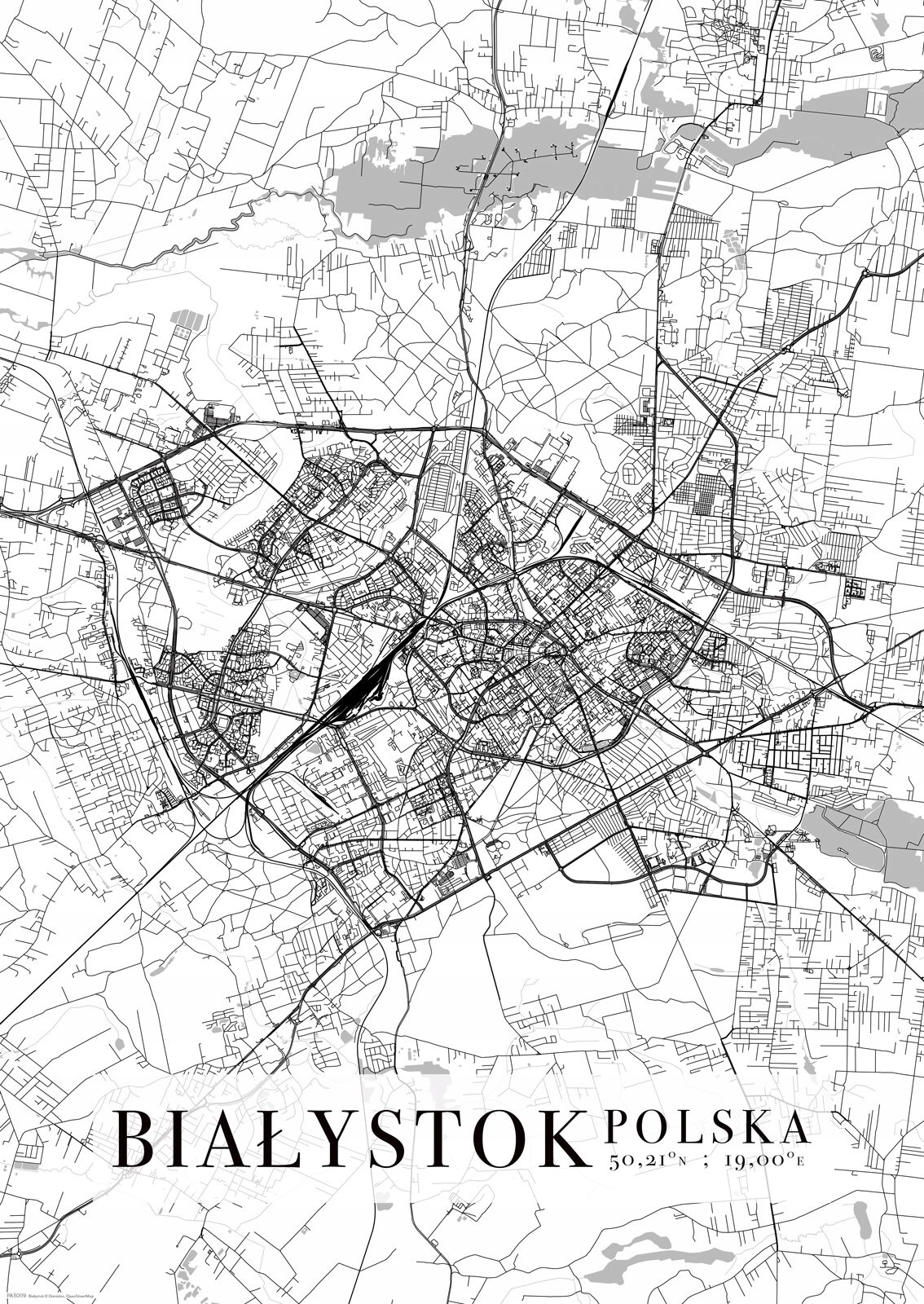 

Białystok Mapa Miasta plakat A3 29,7x42 cm