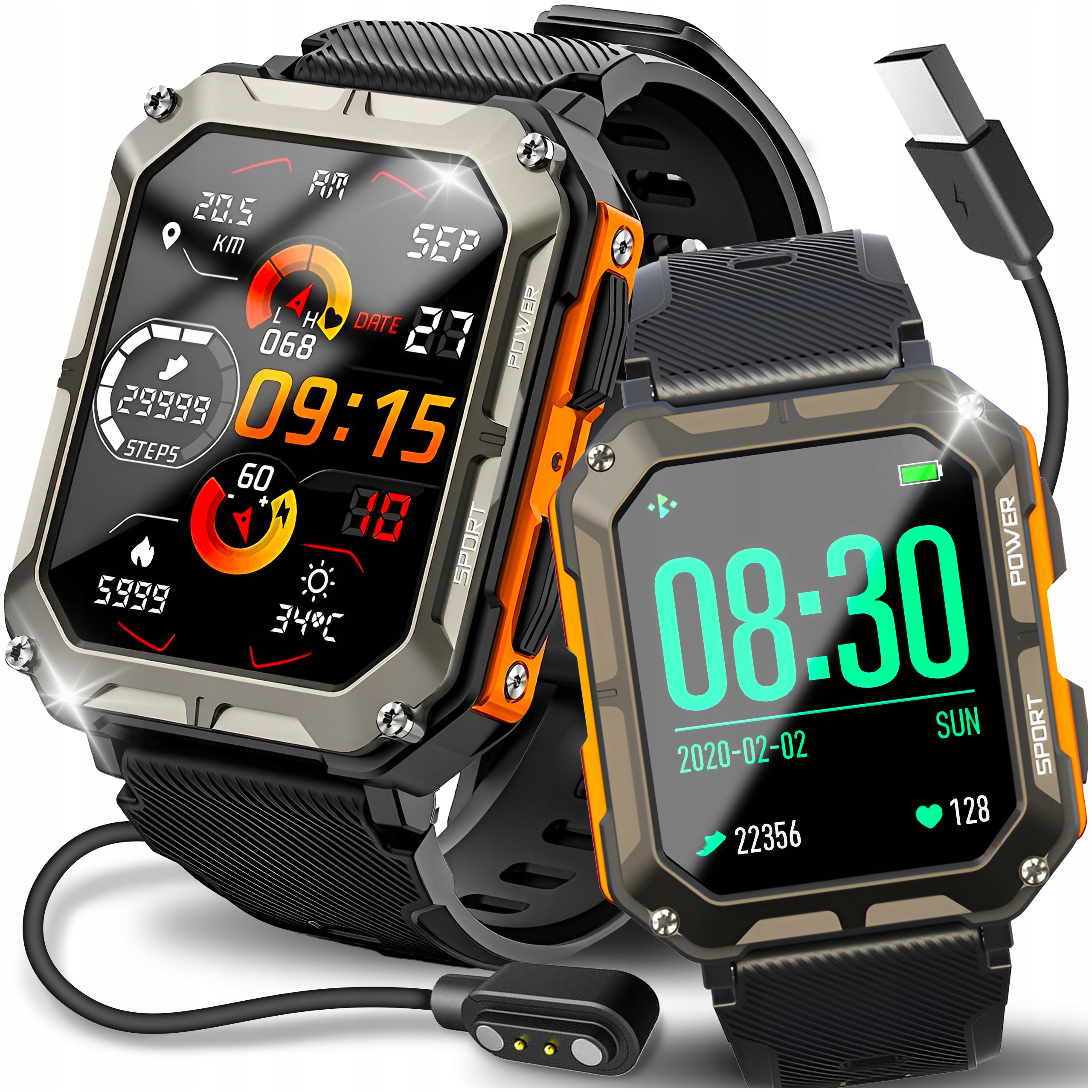 ZEGAREK SMARTWATCH MĘSKI PANCERNY WODOODPORNY NIEZNISZCZALNY - JĘZYK POLSKI Marka JG Smart