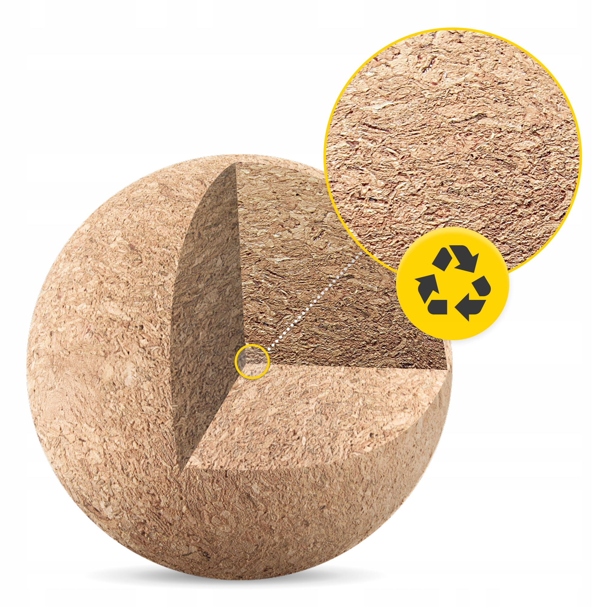 PIŁKA DO MASAŻU PIŁECZKA KORKOWA REHABILITACYJNA ROLLER TWARDA 6,5 CM Twardość twarde