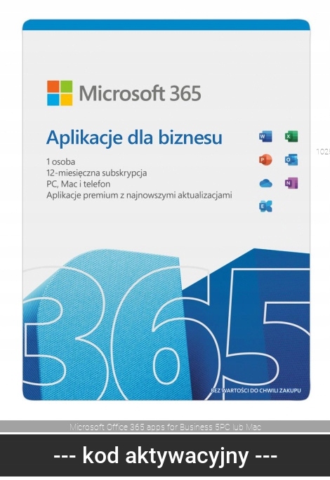 Microsoft Office 365 Apps for Business 5 PC / 12 miesięcy ESD