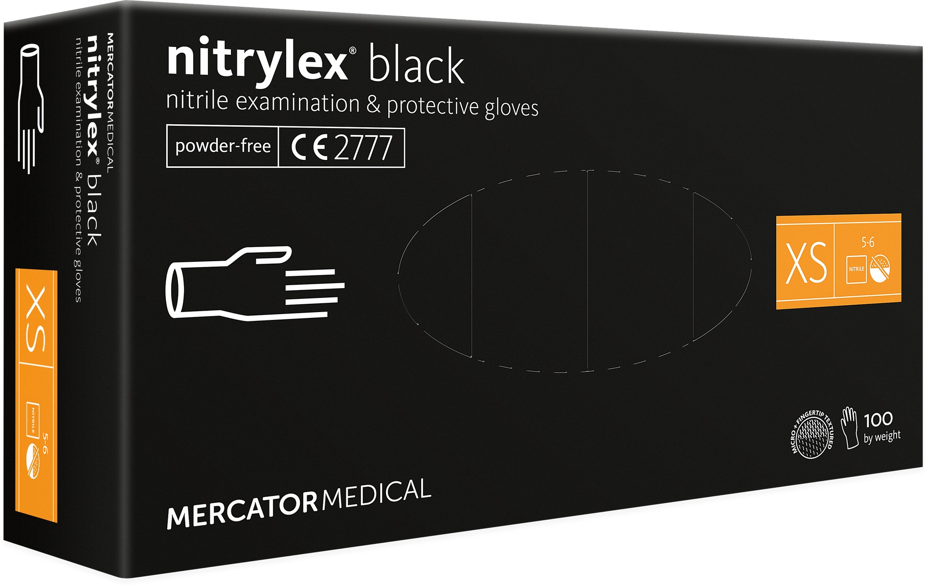 

Rękawice nitrylowe czarne Xs Mercator 100 szt.